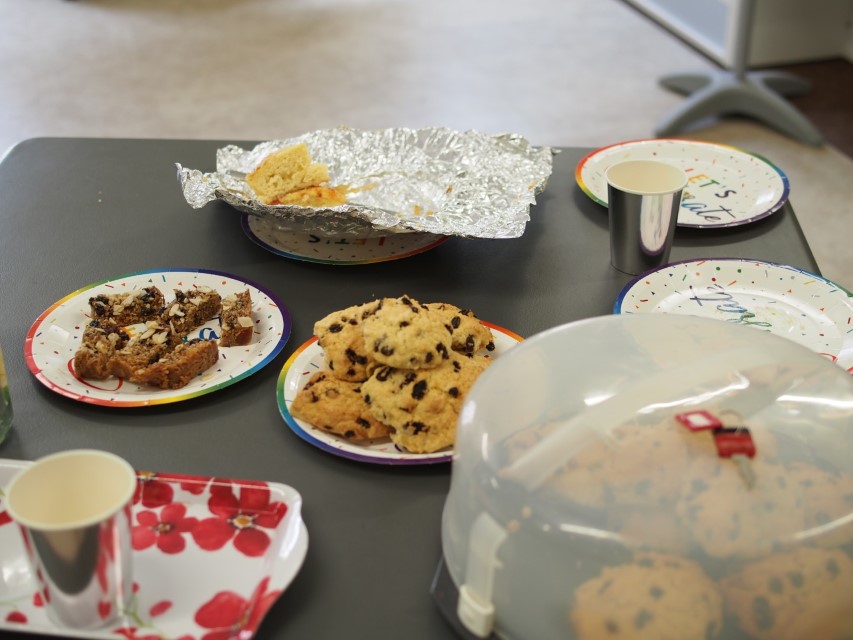 a table of cakes