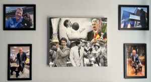 A selection of 5 framed photball related pictures