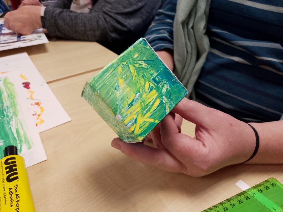 decorated paper cube