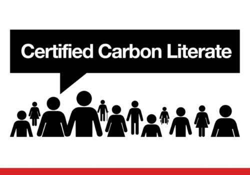 Logo with the text: "certified carbon literate"