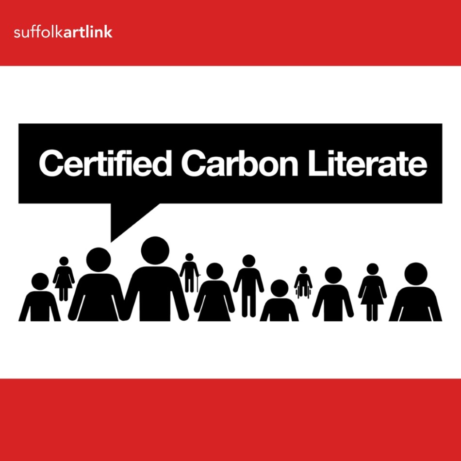 Logo with the text: "certified carbon literate"